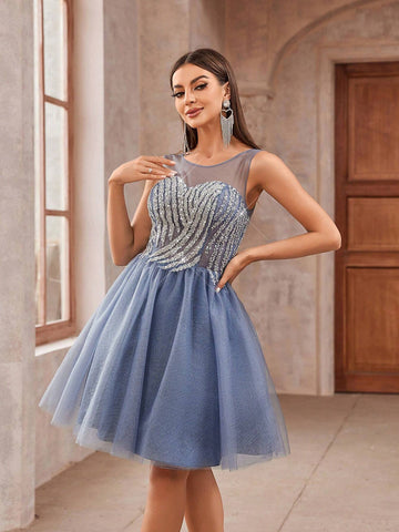 Elegant And Cute Light Luxury Women Fashionable Tube Top Style Dress  Suitable For Music Festivals, Graduation Season, Back-To-School Season, Dances, Afternoon Tea, Dating, Parties, Cocktail Parties And Other Formal Occasions