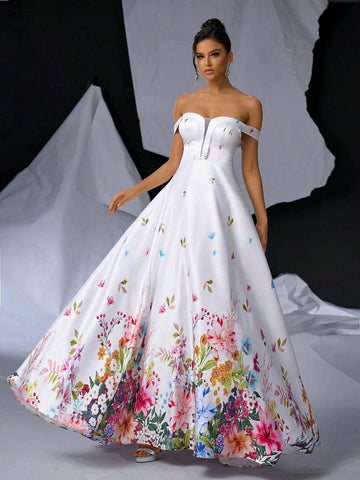 Elegant And Minimalist White Multi-Color Glossy Satin Digital Printing,Suitable For Dating, Single Party, Holiday Season, Graduation Ceremony, Wedding, Activity-Filled Events, And Heavy Parties.