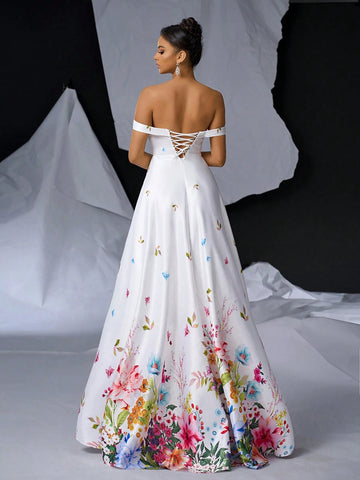 Elegant And Minimalist White Multi-Color Glossy Satin Digital Printing,Suitable For Dating, Single Party, Holiday Season, Graduation Ceremony, Wedding, Activity-Filled Events, And Heavy Parties.