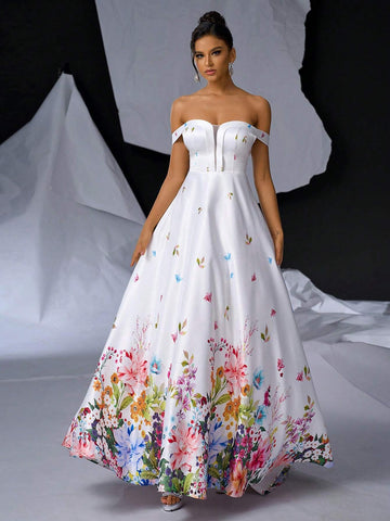 Elegant And Minimalist White Multi-Color Glossy Satin Digital Printing,Suitable For Dating, Single Party, Holiday Season, Graduation Ceremony, Wedding, Activity-Filled Events, And Heavy Parties.