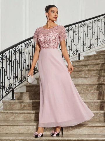 Elegant And Romantic Embroidered Women'S Evening Dress