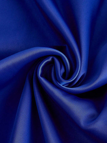 Elegant Blue 3D Decorated Deep V Neck One Shoulder Slender Glitter Weave Belted Sexy Fit And Flare High Slit Single Party Mermaid Evening Formal Dress