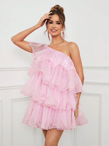 Elegant, Cute, Sweet, Exquisite And Charming, Fashionable Women's Light Pink Cocktail Party Dress