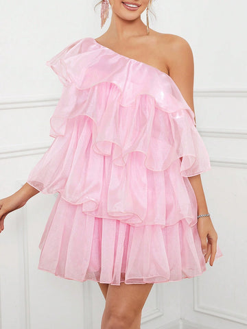 Elegant, Cute, Sweet, Exquisite And Charming, Fashionable Women's Light Pink Cocktail Party Dress