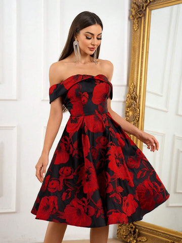 Elegant, Gorgeous, Grand, Retro, Exquisite, Fashionable, Popular, Women, High Waist, A-Line Umbrella Skirt, Large Hem, Knee-Length Dress , Suitable For Festivals, Graduations, Homecomings, Proms, Afternoon Tea, Dates, Parties, Cocktail Parties