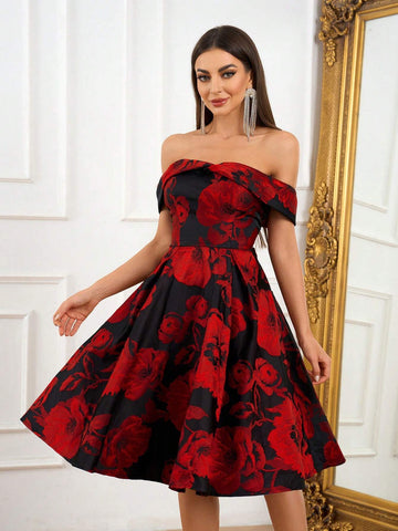 Elegant, Gorgeous, Grand, Retro, Exquisite, Fashionable, Popular, Women, High Waist, A-Line Umbrella Skirt, Large Hem, Knee-Length Dress , Suitable For Festivals, Graduations, Homecomings, Proms, Afternoon Tea, Dates, Parties, Cocktail Parties