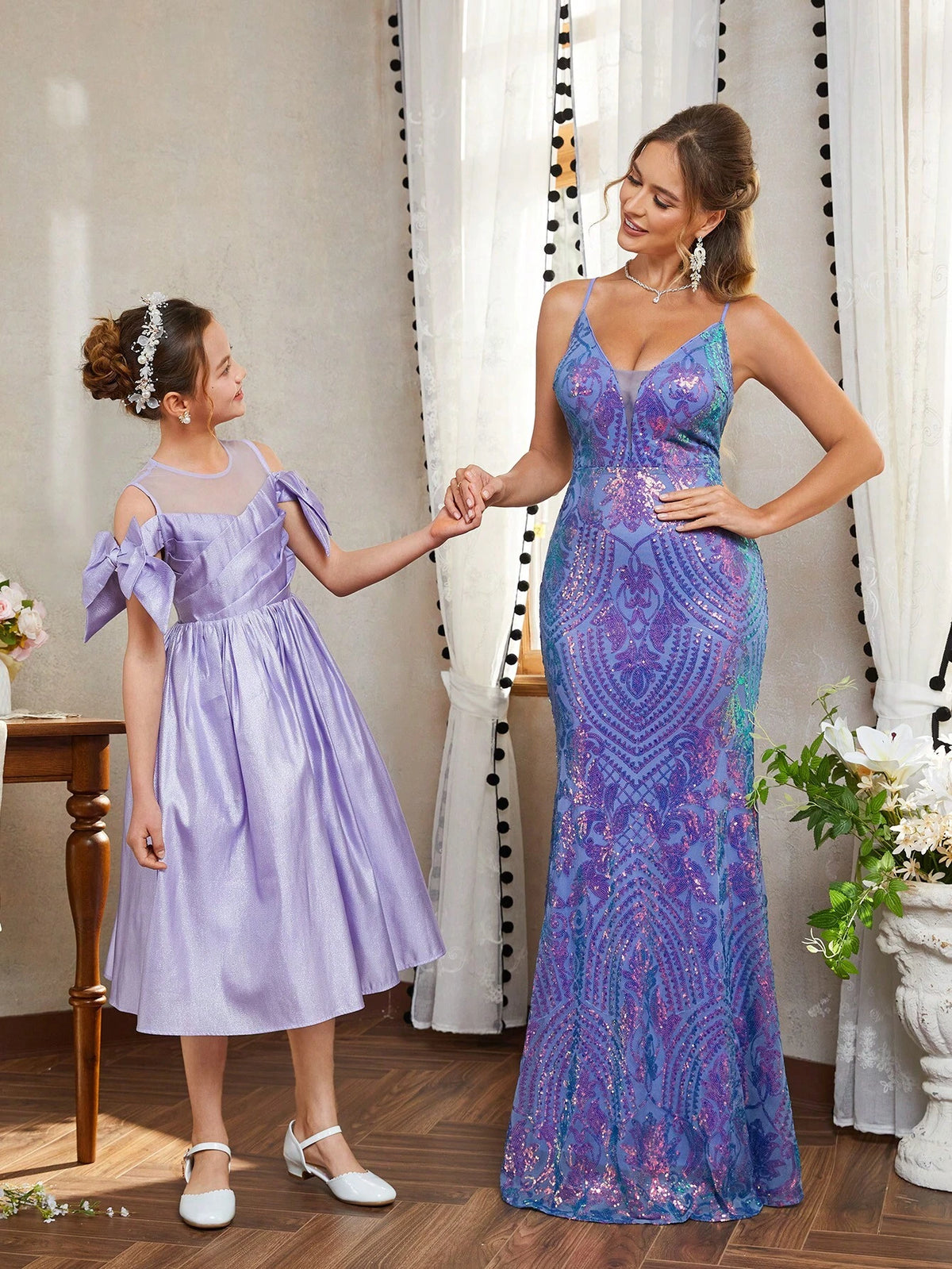 Elegant, Gorgeous, Sexy, Charming, Exquisite And Fashionable Woman,  Back Strap Design, Backless Glitter, Homecoming, Graduation Season, Prom, Formal Party, Parent-Child Dress