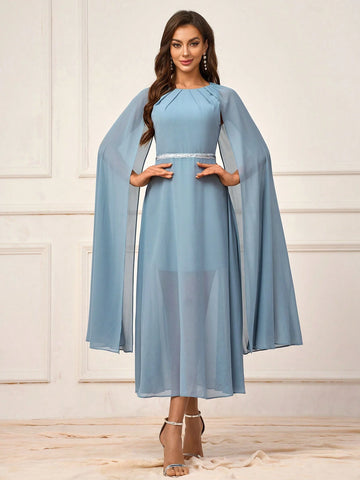 Sweet And Charming Fashionable Woman's Round Neck ,Travel, Wedding, Bohemian Style, Beach Wedding, Outdoor Wedding, Lawn Wedding, Formal Wedding, Mother-Of-The-Bride Dresses, Bridesmaid Dresses, Medium Grey