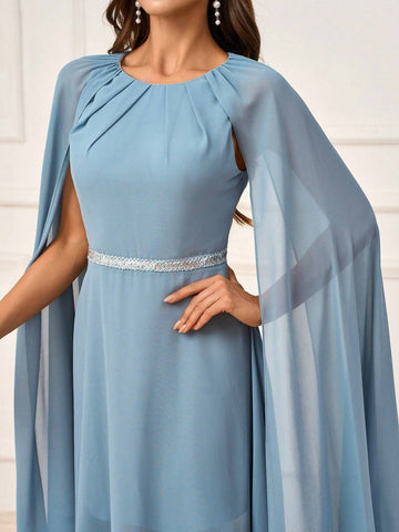 Sweet And Charming Fashionable Woman's Round Neck ,Travel, Wedding, Bohemian Style, Beach Wedding, Outdoor Wedding, Lawn Wedding, Formal Wedding, Mother-Of-The-Bride Dresses, Bridesmaid Dresses, Medium Grey