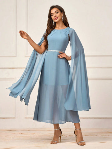 Sweet And Charming Fashionable Woman's Round Neck ,Travel, Wedding, Bohemian Style, Beach Wedding, Outdoor Wedding, Lawn Wedding, Formal Wedding, Mother-Of-The-Bride Dresses, Bridesmaid Dresses, Medium Grey