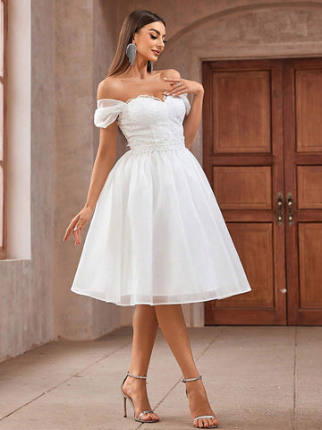 Elegant, Romantic, Gorgeous, Exquisite, Charming And Atmospheric,Big Swing Fluffy Princess Style Mid-Length Style Is Very Suitable For The Calf Graduation Balls, Cocktail Parties, Bridal Showers