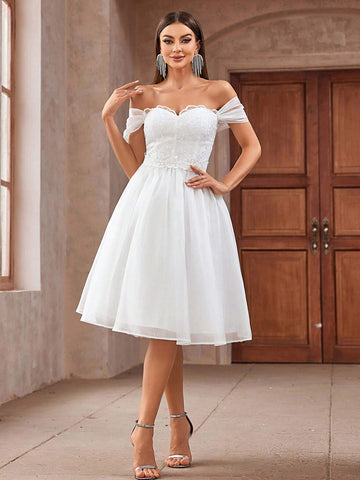 Elegant, Romantic, Gorgeous, Exquisite, Charming And Atmospheric,Big Swing Fluffy Princess Style Mid-Length Style Is Very Suitable For The Calf Graduation Balls, Cocktail Parties, Bridal Showers