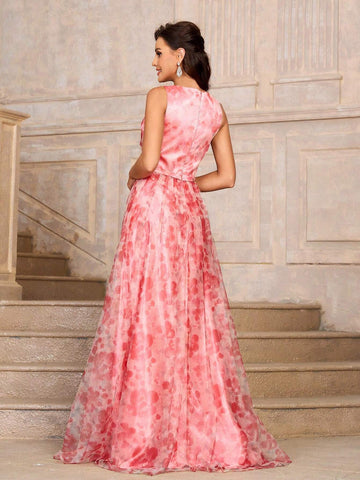 Elegant, Romantic, Retro, Sweet, Cute, Gorgeous, Dignified And Charming, Gathered Breast Shape To Prevent Exposure Vacation Travel Party Wedding Guest Bachelorette Party Mother Eid Ul Fitr Dress Homecoming Season Prom Formal Dinner Dress