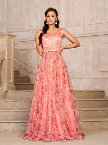 Elegant, Romantic, Retro, Sweet, Cute, Gorgeous, Dignified And Charming, Gathered Breast Shape To Prevent Exposure Vacation Travel Party Wedding Guest Bachelorette Party Mother Eid Ul Fitr Dress Homecoming Season Prom Formal Dinner Dress