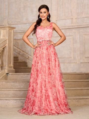 Elegant, Romantic, Retro, Sweet, Cute, Gorgeous, Dignified And Charming, Gathered Breast Shape To Prevent Exposure Vacation Travel Party Wedding Guest Bachelorette Party Mother Eid Ul Fitr Dress Homecoming Season Prom Formal Dinner Dress