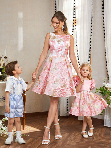 Elegant, Romantic, Retro, Sweet, Cute, Sexy, Gorgeous And Charming,V-Neck, Backless, Prom Afternoon Tea Date Parent-Child Outfit Parent-Child Dress Cocktail Party Dress