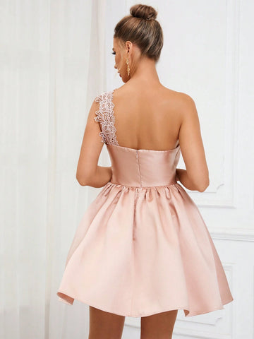 Elegant, Romantic, Sweet, Cute And Charming. Lotus Pink Glossy Satin Bandeau Style Guest Bachelorette Party Small Dress Back To School Season Graduation Season Prom Tea Date Cocktail Dresses