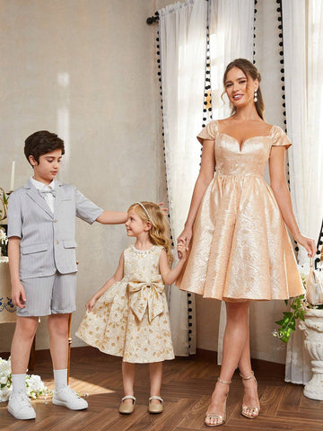 Elegant, Romantic, Sweet, Cute, Sexy, Gorgeous And Charming, Fashionable Woman, Season, Graduation Season, Prom, Afternoon Tea Date, Parent-Child Outfit, Parent-Child Dress, Cocktail Party Dress