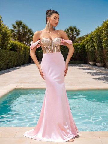 Elegant, Sexy, Gorgeous, Charming And Exquisite, Fashionable And Popular Women's Tail Formal Prom Dinner Dress