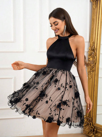 Elegant, Simple, Elegant, Exquisite And Charming, Fashionable And Popular Women's  Fluffy Princess Style Dress, Very Suitable For Music Festivals, Graduation Ceremony, Prom, Afternoon Tea Party, Cocktail Party