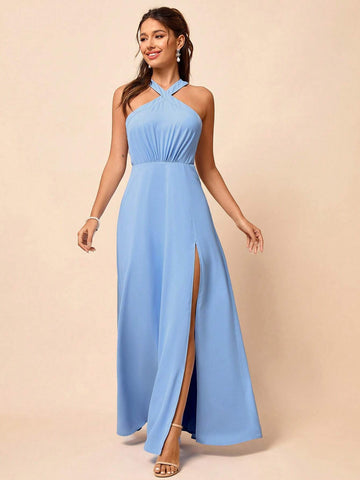 Elegant, Soft, Elegant, Delicate, Romantic And Fashionable Women's Cross-Neck Bohemian Style Outdoor Wedding Lawn Wedding Seaside Wedding Formal Wedding Bridesmaid Dress
