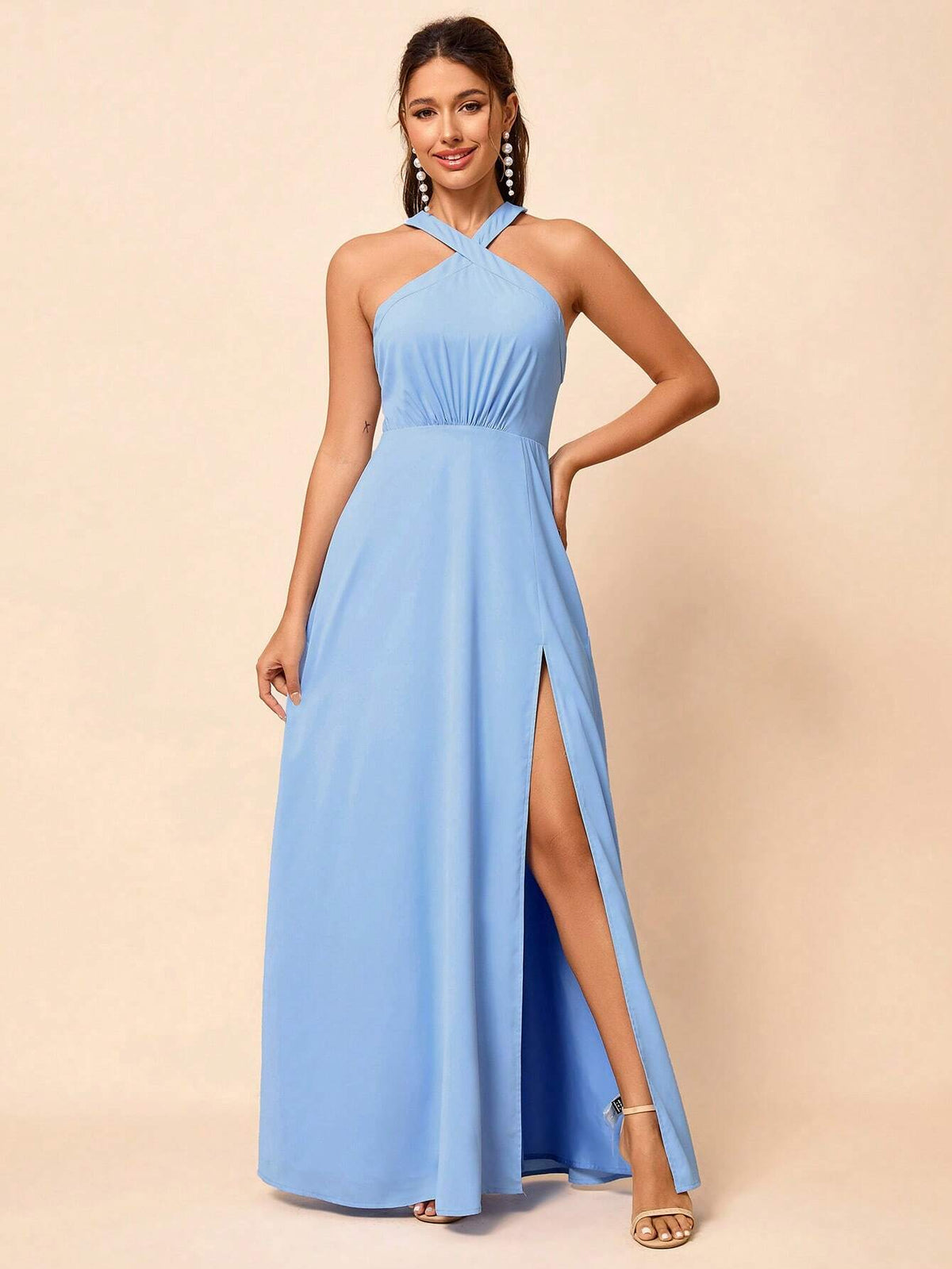 Elegant, Soft, Elegant, Delicate, Romantic And Fashionable Women's Cross-Neck Bohemian Style Outdoor Wedding Lawn Wedding Seaside Wedding Formal Wedding Bridesmaid Dress