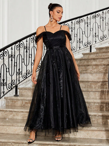 Elegant & Romantic Off Shoulder Wedding Dress