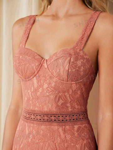 Floral Lace Cami Bridesmaid Dress