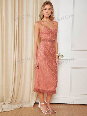 Floral Lace Cami Bridesmaid Dress