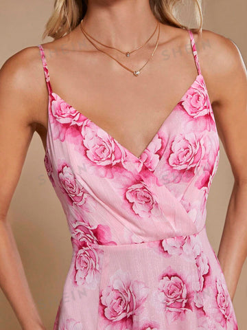 Floral Print Cami Bridesmaid Dress