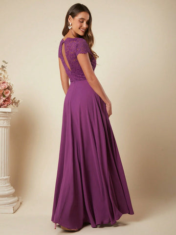 Belle Guipure Lace Panel Bridesmaid Dress