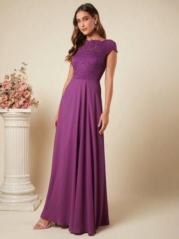 Belle Guipure Lace Panel Bridesmaid Dress