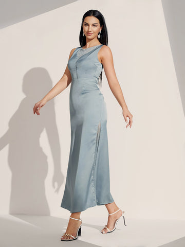 Lace Insert Bridesmaid Dress