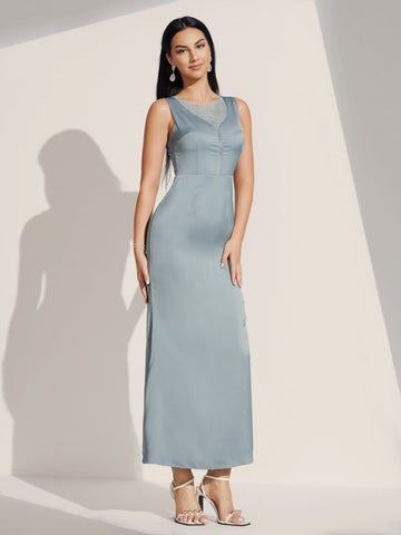 Lace Insert Bridesmaid Dress