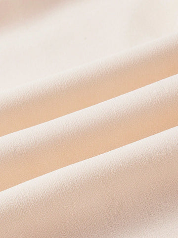 Ladies' Elegant And Romantic Light Apricot-Colored Lace Material With Soft And Skin-Friendly Chiffon Fabric, Heart Bust Shape A-Line Backless With Butterfly-Shaped Waterdrop Design Bridesmaid Dress