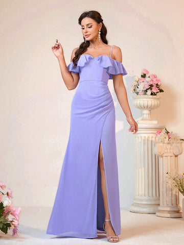 Legant, Romantic, Elegant, Exquisite, Dignified And Generous, High Waist Bag, Buttocks, Fishtail Hem Long Skirt, Wedding Bohemian Style Seaside Wedding Outdoor Wedding Lawn Wedding Formal Wedding Bridesmaid Dress