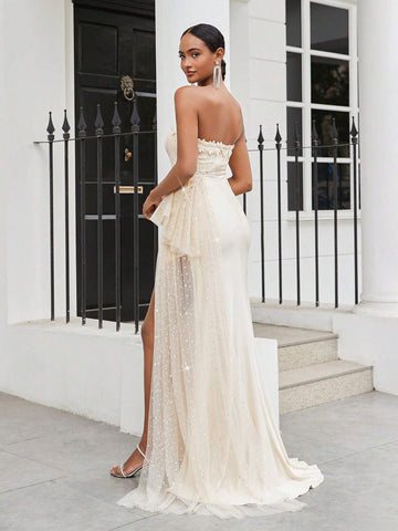 Legant, Soft, Elegant, Delicate, Romantic, Fashionable Women's Apricot Wedding Guest Bachelorette Party Back To School Season Graduation Season Prom Formal Dinner Dress