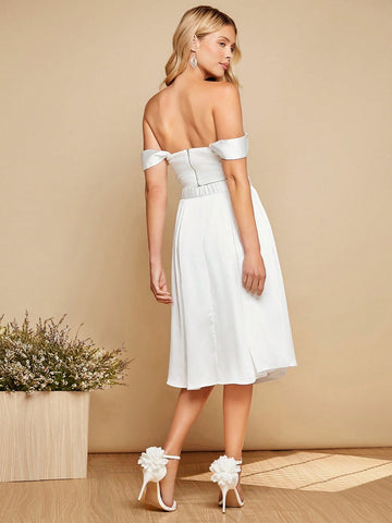 Off Shoulder Crop Top & Skirt Set