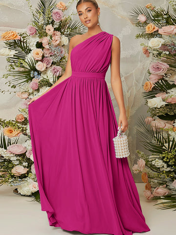 One Shoulder Prom Bridesmaid Dress