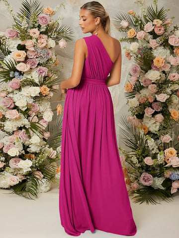 One Shoulder Prom Bridesmaid Dress