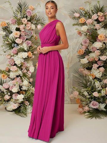 One Shoulder Prom Bridesmaid Dress