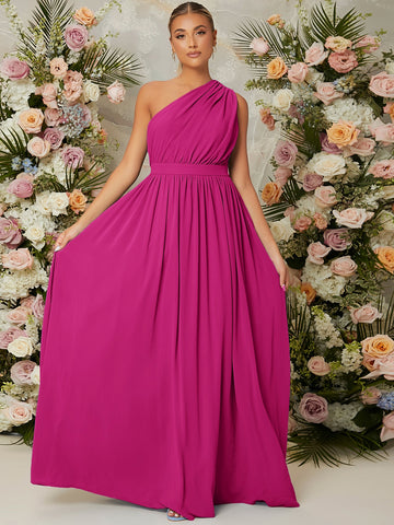 One Shoulder Prom Bridesmaid Dress