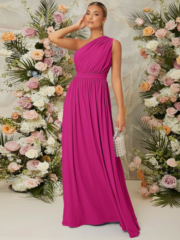 One Shoulder Prom Bridesmaid Dress