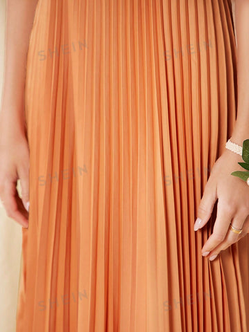 Pleated Hem Cami Bridesmaid Dress