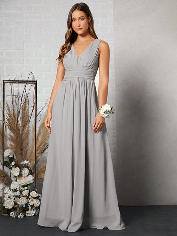 Belle Ruched Bust Chiffon Bridesmaid Dress