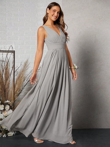 Belle Ruched Bust Chiffon Bridesmaid Dress