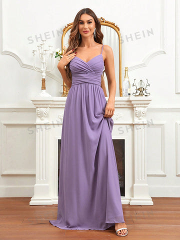 Ruched Bustier Chiffon Bridesmaid Dress