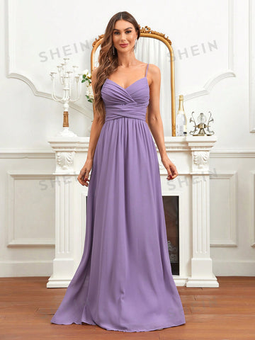 Ruched Bustier Chiffon Bridesmaid Dress