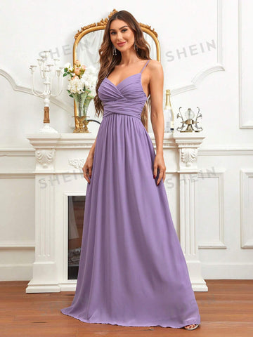 Ruched Bustier Chiffon Bridesmaid Dress