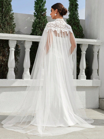 Shoulder Wrap Cathedral Train, Strapless Mermaid Lace Wedding Dress